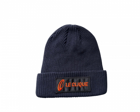 SHAKER KNIT BEANIE (NAVY)