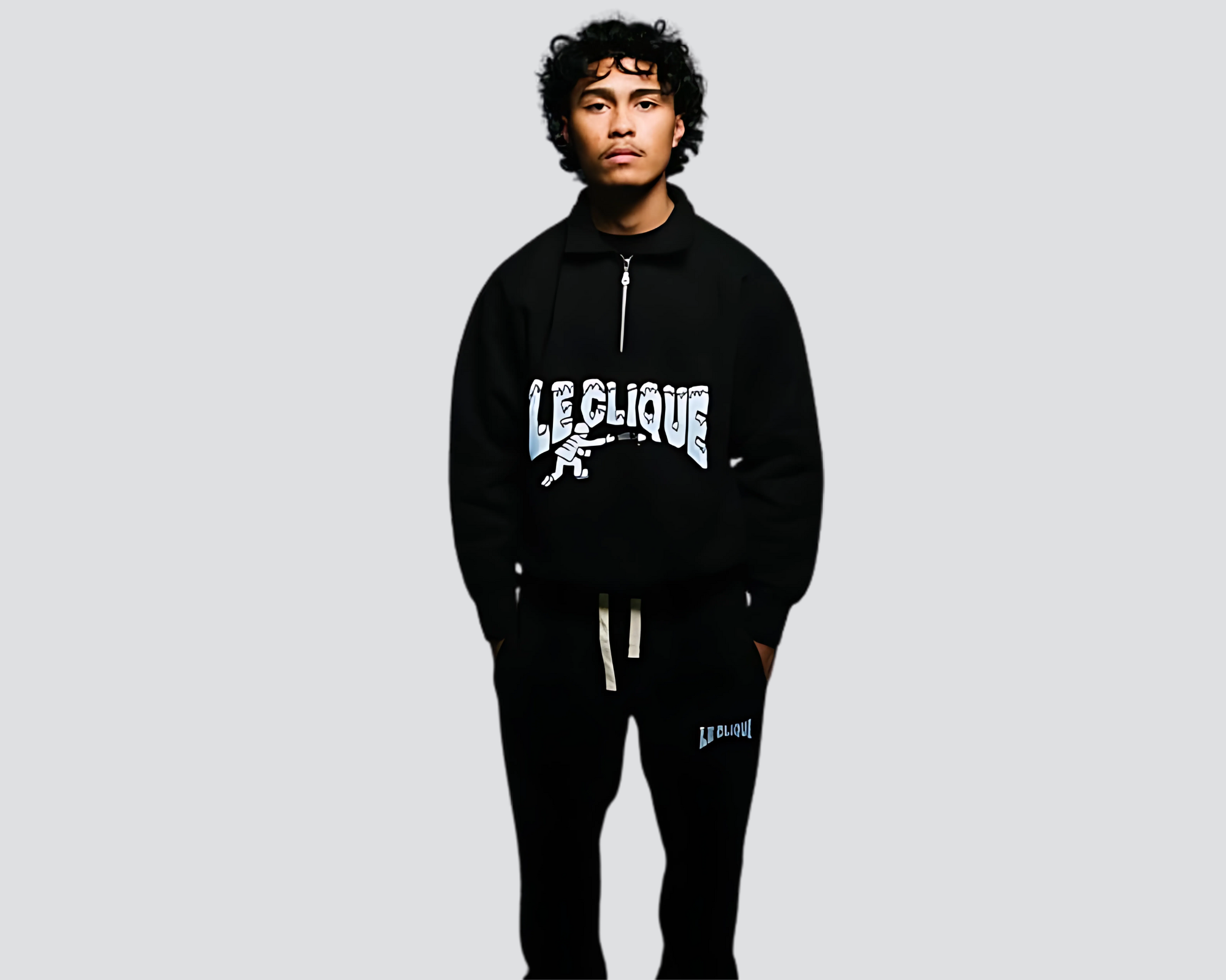 Zip polo Tracksuit (Black)