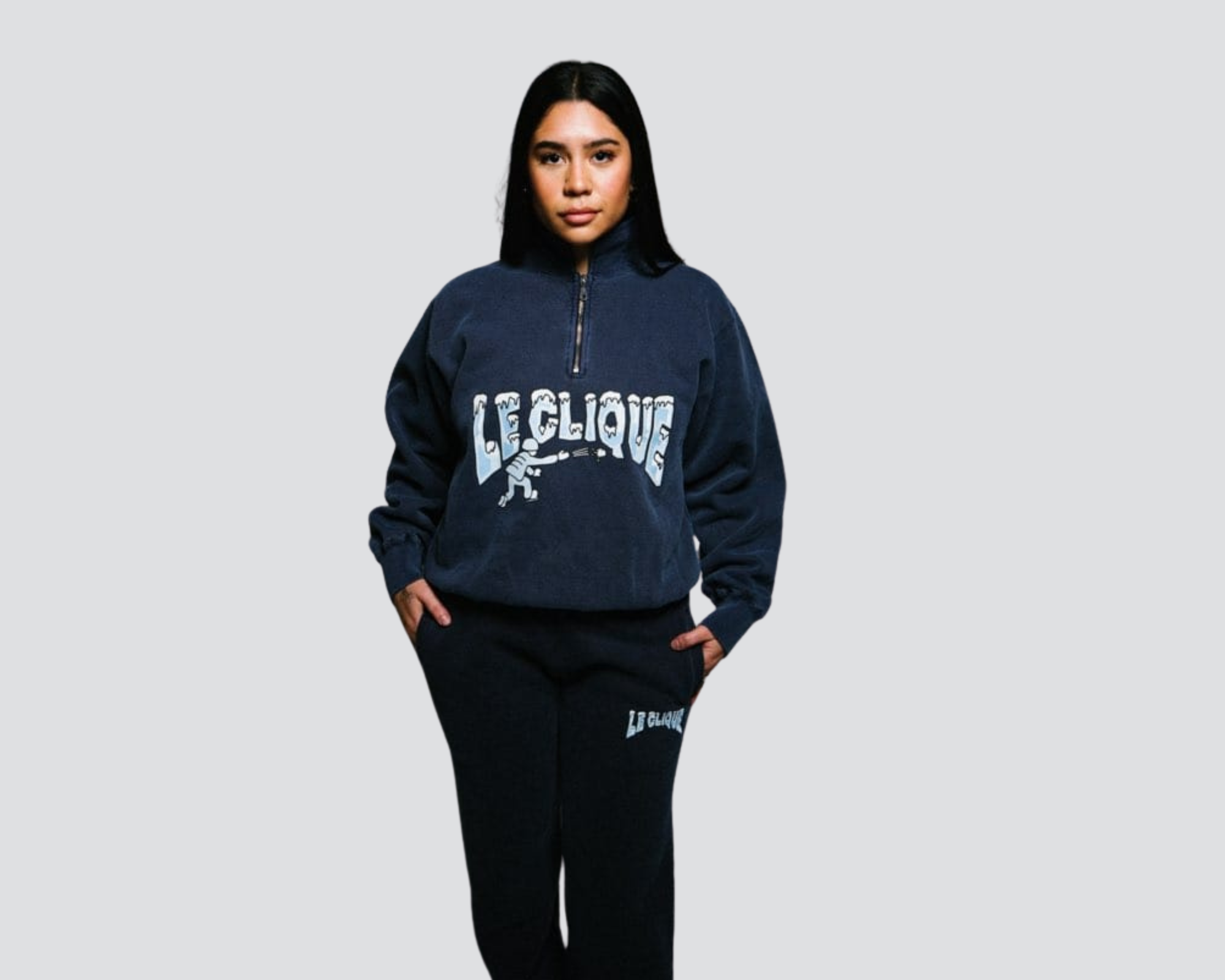 Zip polo Tracksuit (Navy)